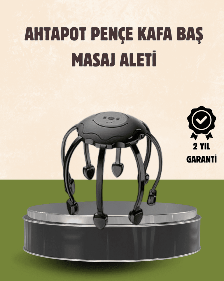 Kafa Masaj Cihazı 8 Motorlu 360 Derece Tam Kapsamlı Rahatlatıcı Masaj