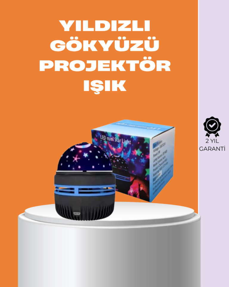 Star Master Galaxy Projektör – 360° Dönebilen Gece Lambası, Dekoratif Ambiyans Işığı