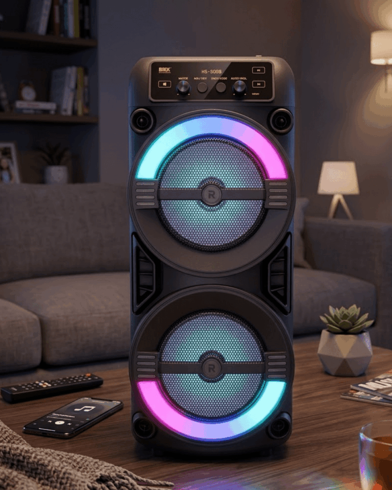 RGB Işıklı Taşınabilir Bluetooth Hoparlör Güçlü Stereo Ses