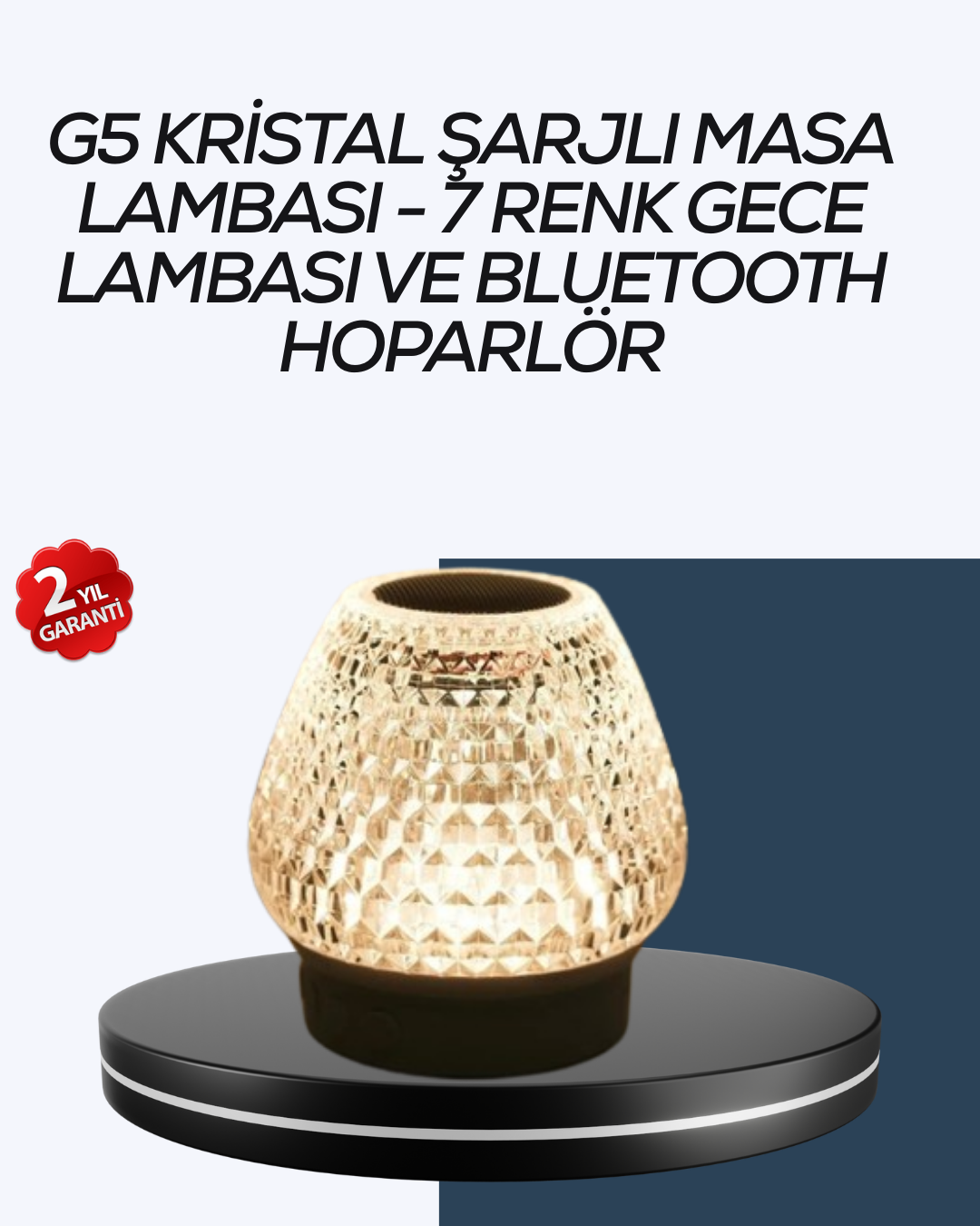 Uzun Pil Ömürlü 7 Renk Işıklı Bluetooth Hoparlör