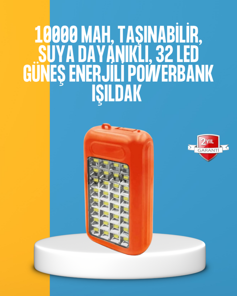 Çift USB Çıkışlı Güneş Enerjili Aydınlatmalı Powerbank