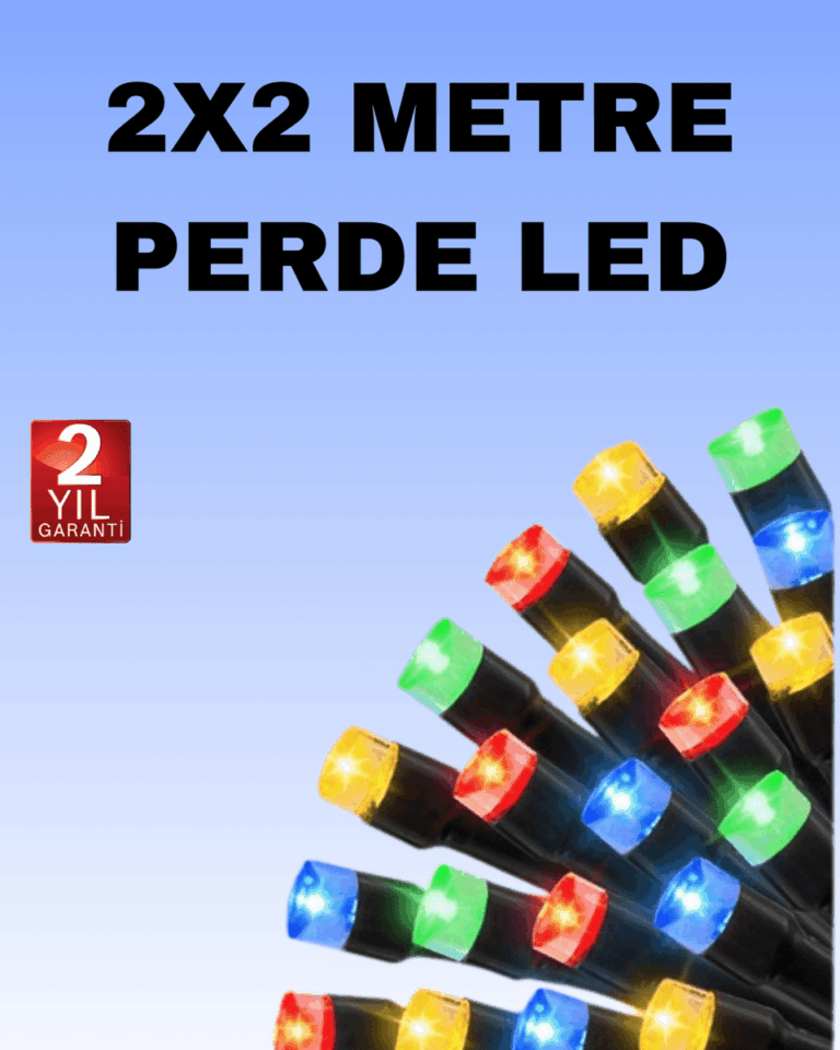 Noel ve Parti Dekorasyonu İçin 2x2 LED Perde Işık – 8 Fonksiyonlu