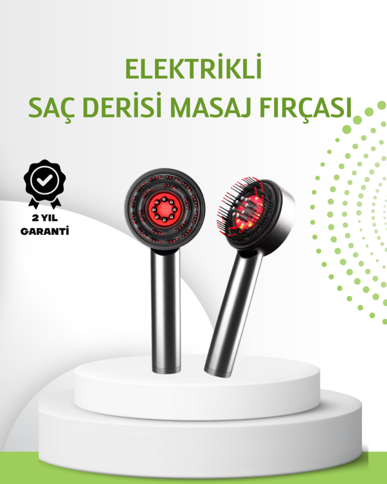 Şarjlı Saç Derisi Masaj Cihazı Kırmızı Işık ve 3D Tarak Dişli