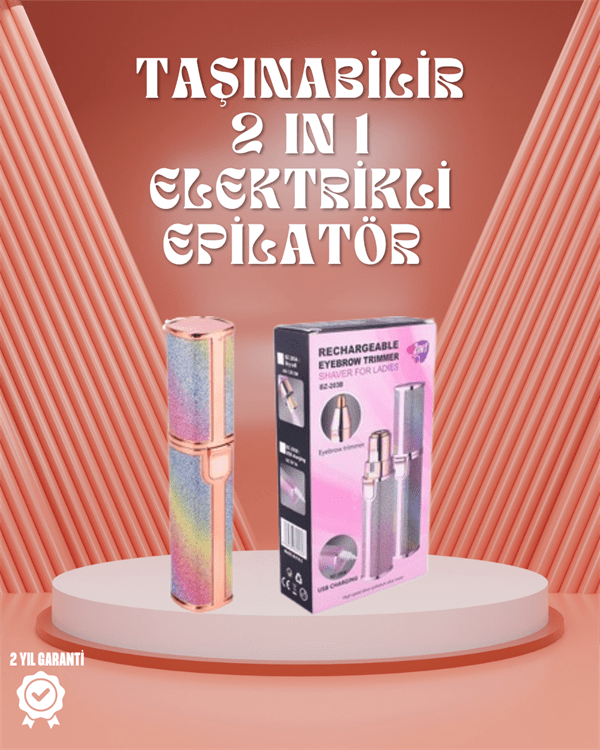 Paslanmaz Çelik Bıçaklı USB Epilatör – Kaş, Üst Dudak ve Çene Tüy Temizleyici
