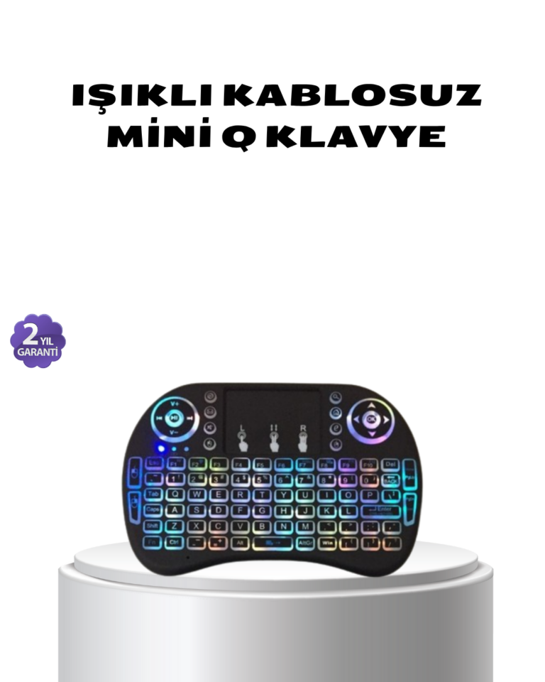 Işıklı Q Klavye – Entegre Touchpad, Ergonomik Tasarım ve Türkçe Karakter Desteği