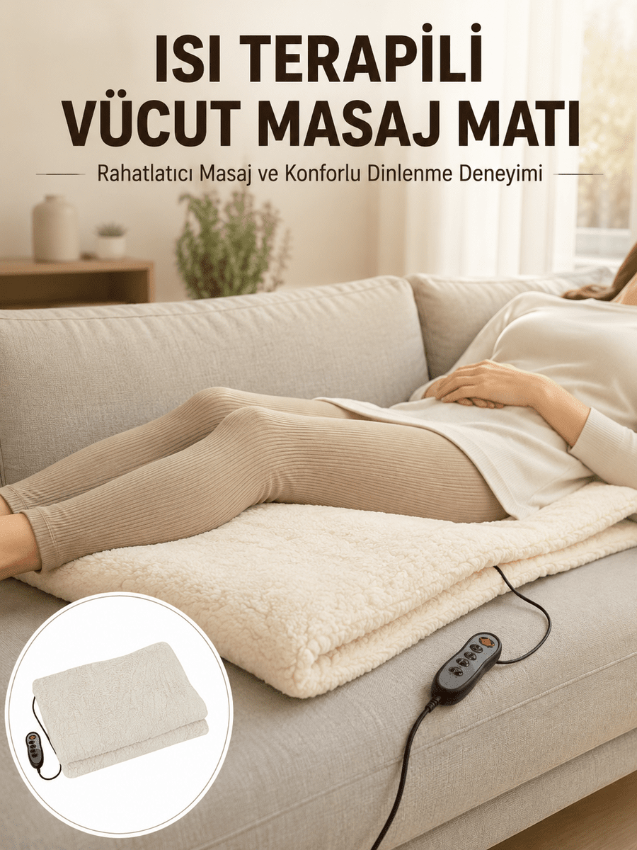 Vücut Masaj Matı Isı Terapili ve Çok Bölgeli Masaj