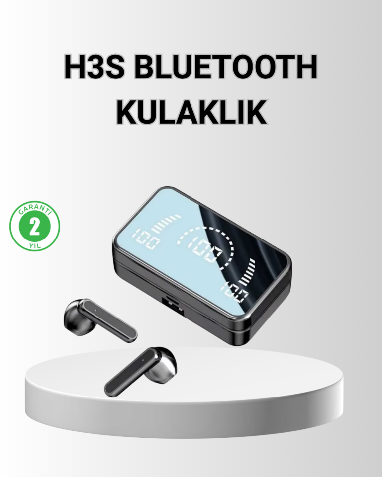 Ayna Ekranlı Bluetooth 5.1 Kablosuz Kulaklık – 3500 mAh Şarj Kutusu, Suya Dayanıklı