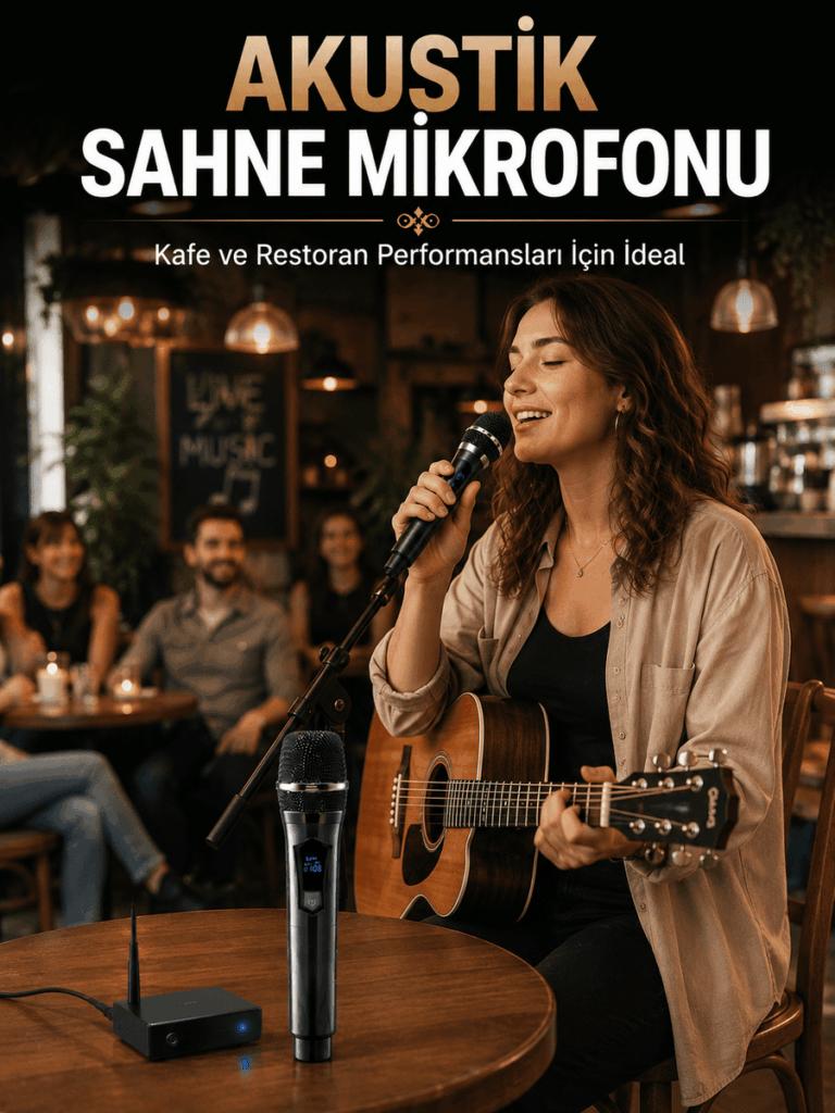 Çift Kablosuz El Mikrofonu Net Ses Kalitesi ve Dijital Gösterge