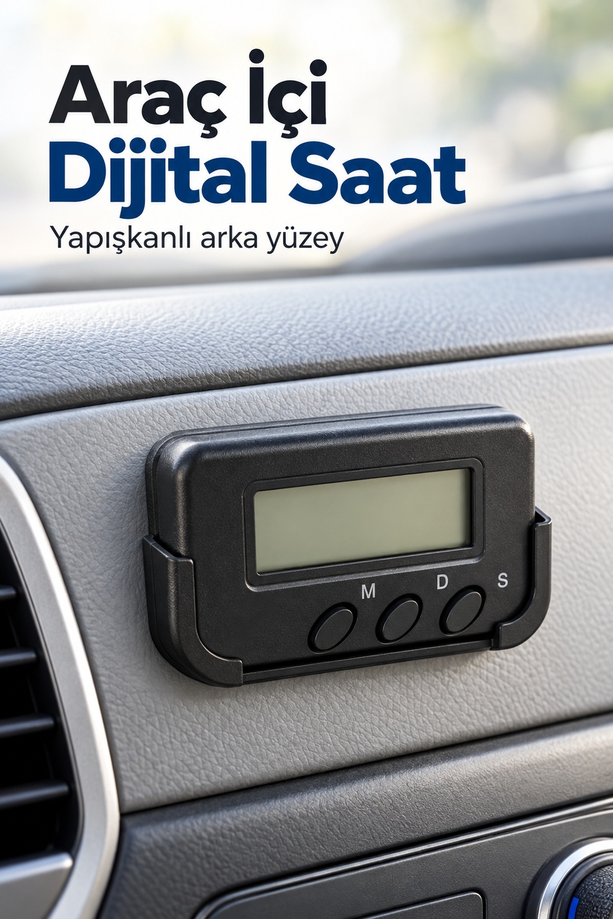 Araç İçi Dijital Saat Alarmlı ve Kronometreli Araba Saati