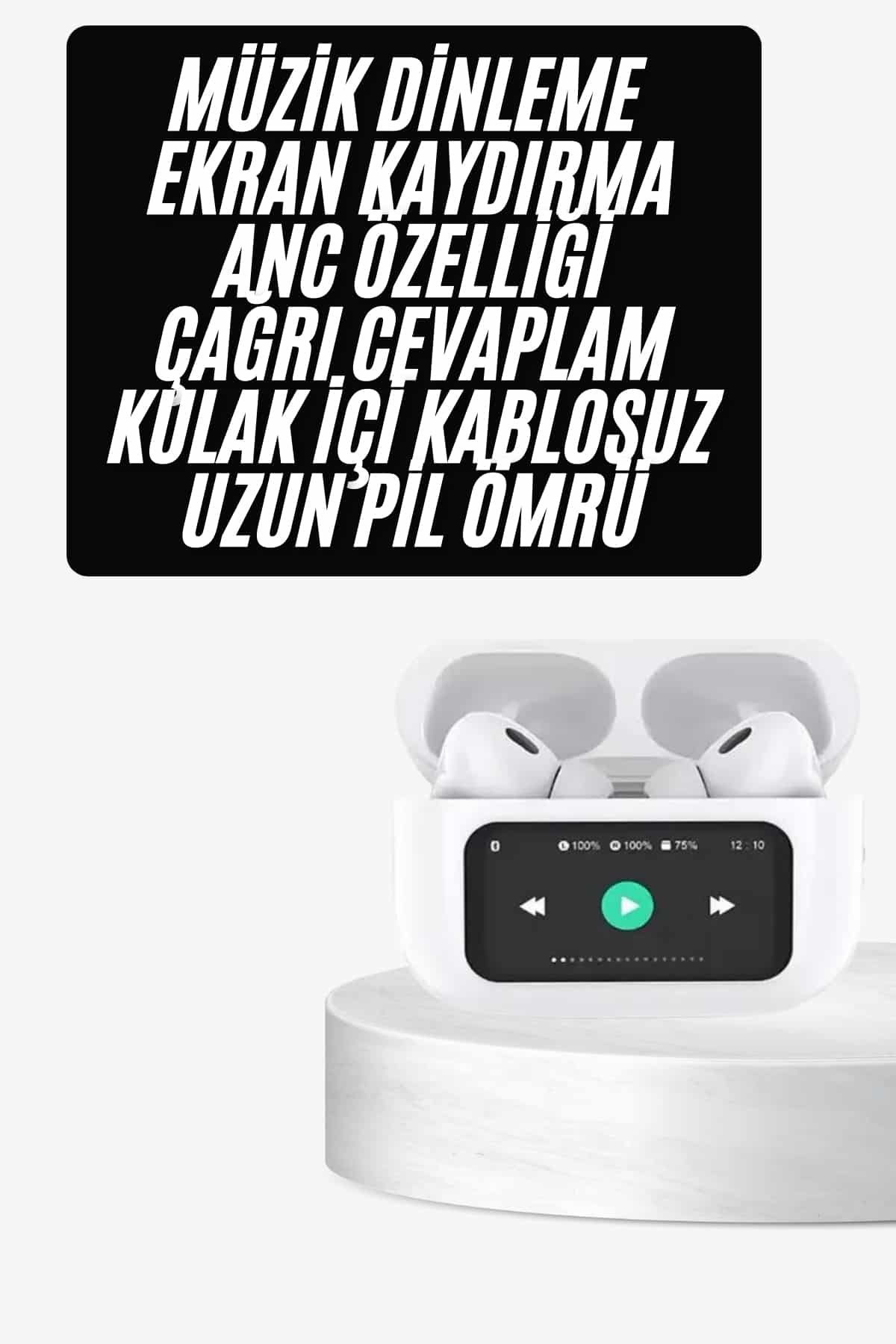 Dokunmatik Ekranlı ANC/ENC Yeni Nesil Pro Bluetooth Kulaklık Dokunmatik Ekran