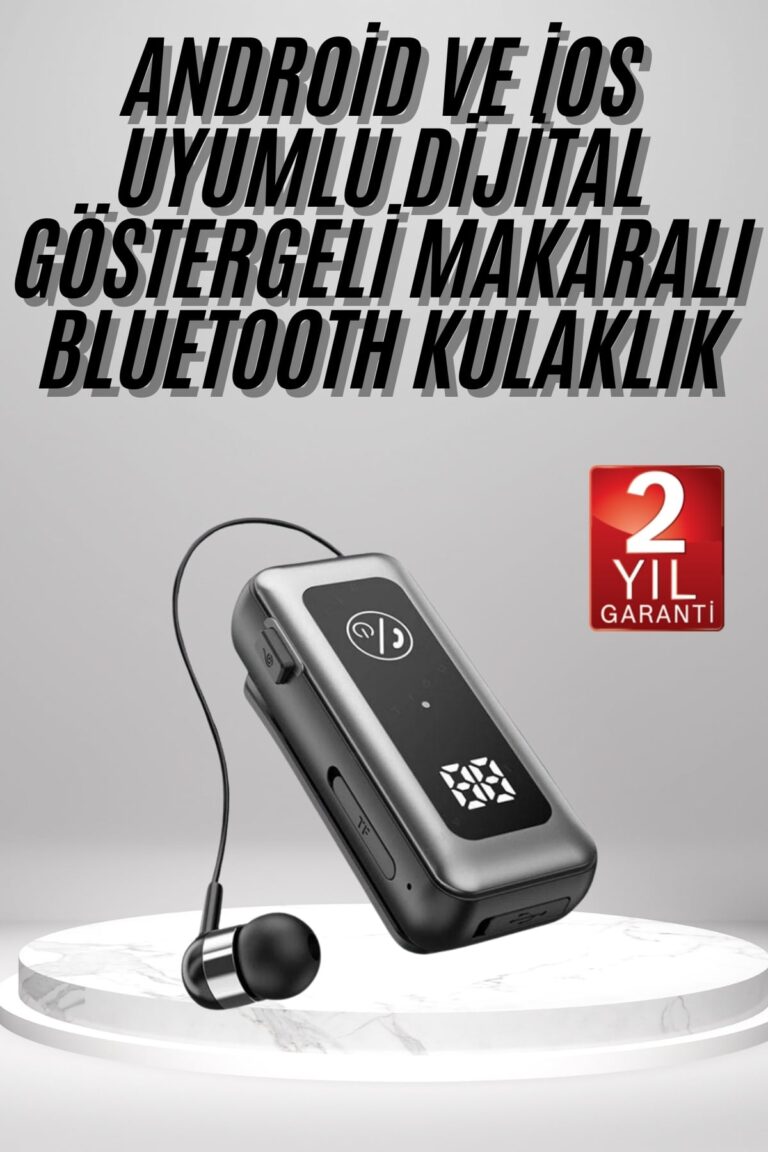 Makaralı Kulaklık SD Kart Girişli Dijital Göstergeli Kablolu Bluetooth Kulaklık