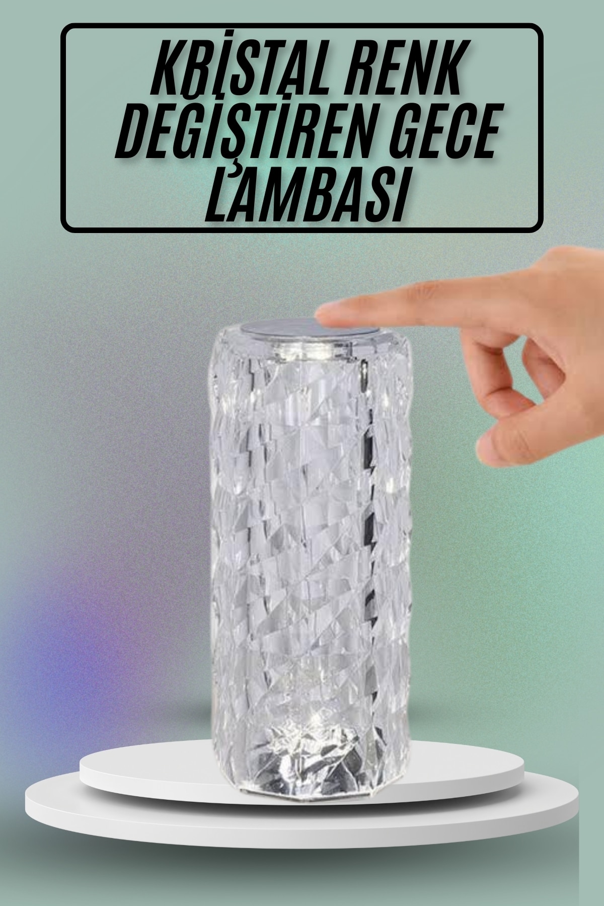 Masa ve Gece Lambası Şık ve Dayanıklı Sensörlü Şarjlı Kristal Lamba