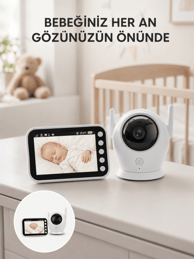 4.5 İnç Ekranlı Gece Görüşlü Bebek Kamerası ve Monitörü Yeni Nesil