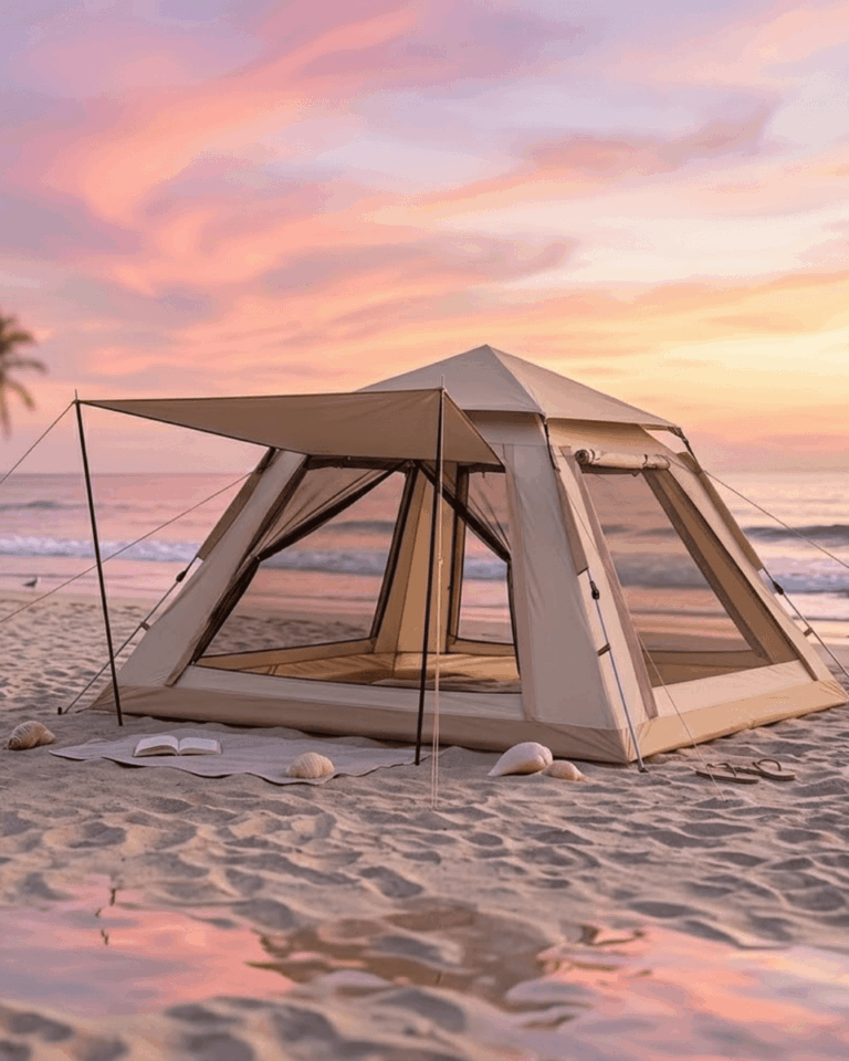 Büyük Aile Kamp Çadırı 240x240x160 cm Gölgelikli 6 Kişilik Outdoor Çadır