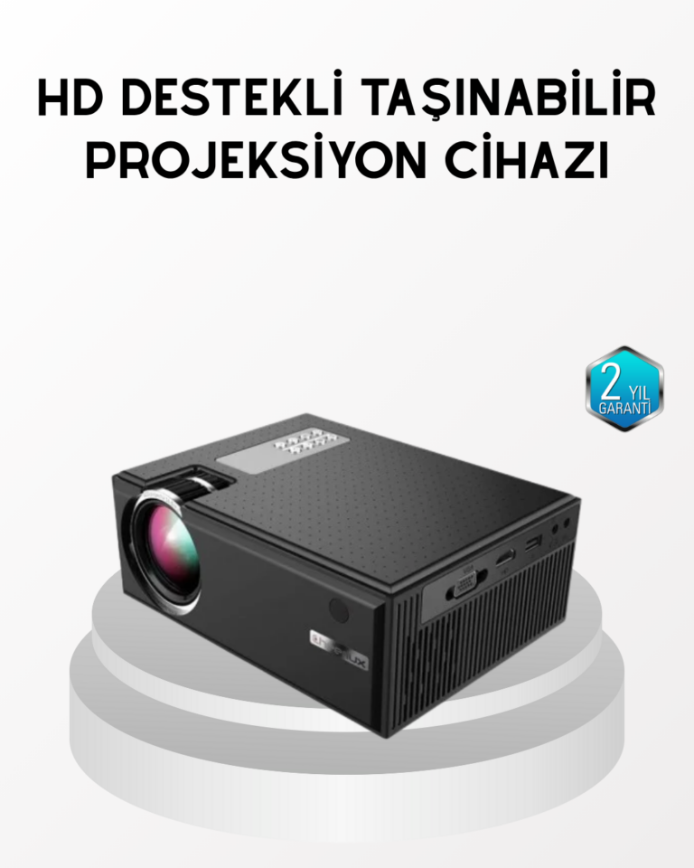 Full HD 1080p Projeksiyon Cihazı Taşınabilir LED Teknolojili ve HDMI Uyumlu