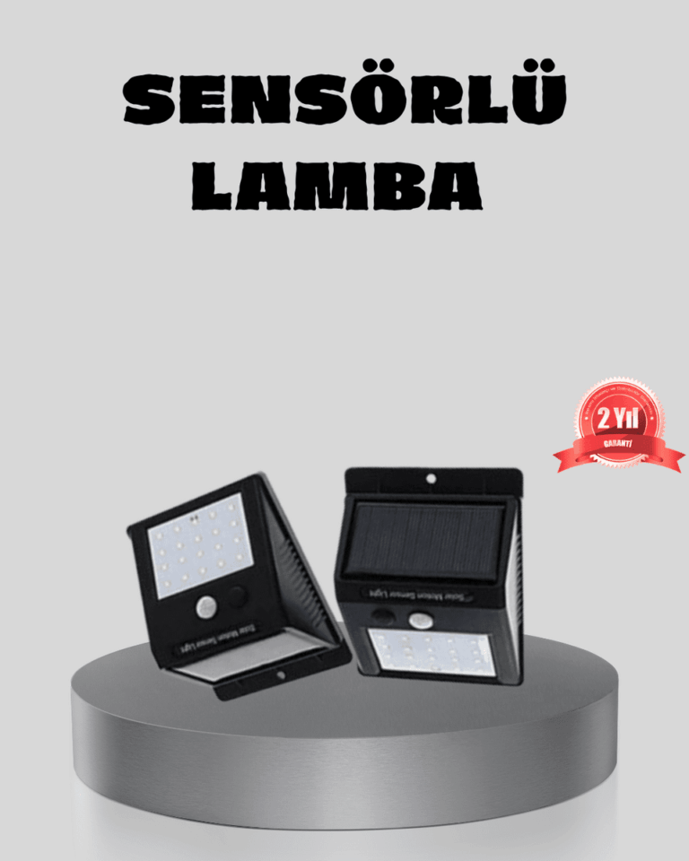Güneş Enerjili Sensörlü Dış Mekan Duvar Lambası – 3 Modlu, 2200mAh Pil, 120° Algılama