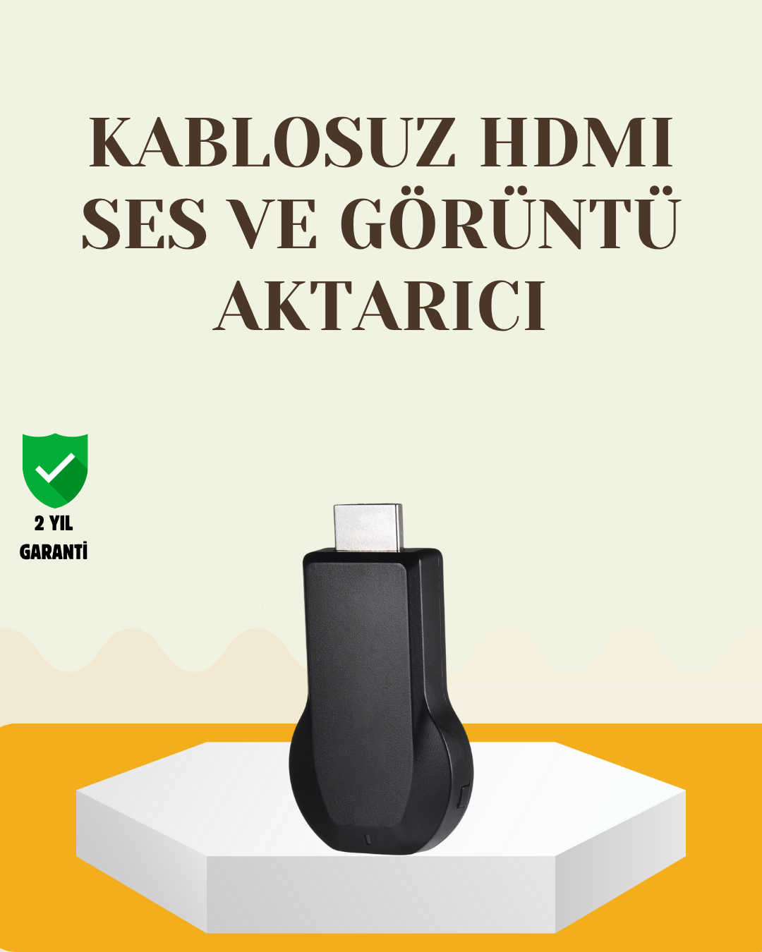 Kompakt HDMI Kablosuz Dongle – 1080p Görüntü ve Plug‑and‑Play Kurulum