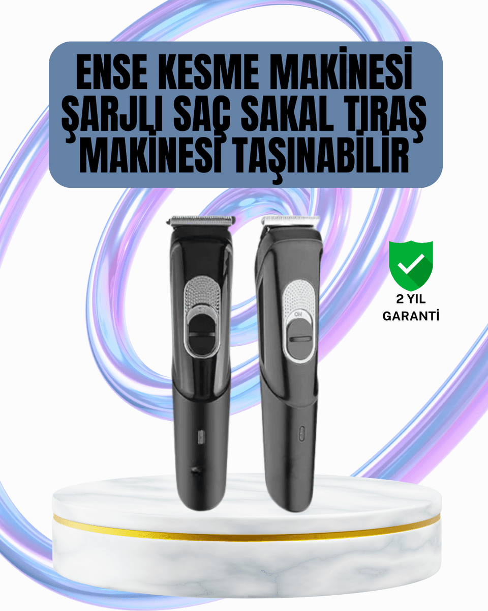 Ergonomik Tasarımlı, 3 Taraklı Profesyonel Şarjlı Saç Sakal Tıraş Makinesi