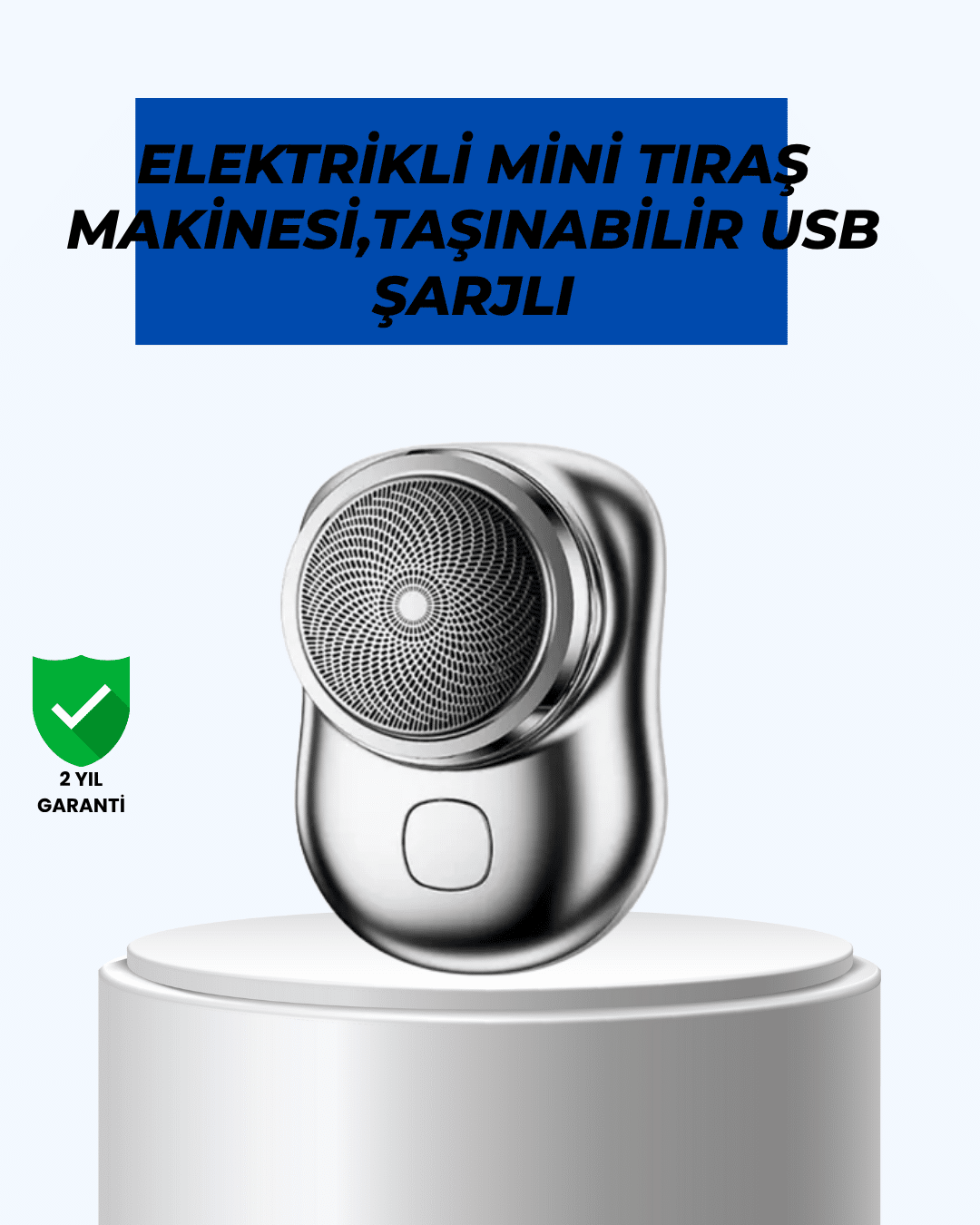Mikro titreşim motorlu, düşük sesli, USB girişli tıraş makinesi