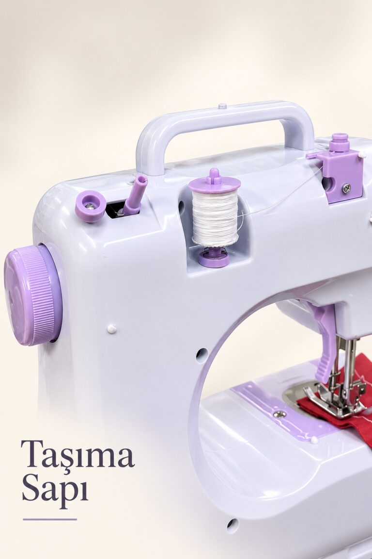 Evde Dikiş ve Onarım İçin Pedallı Mini Dikiş Makinesi
