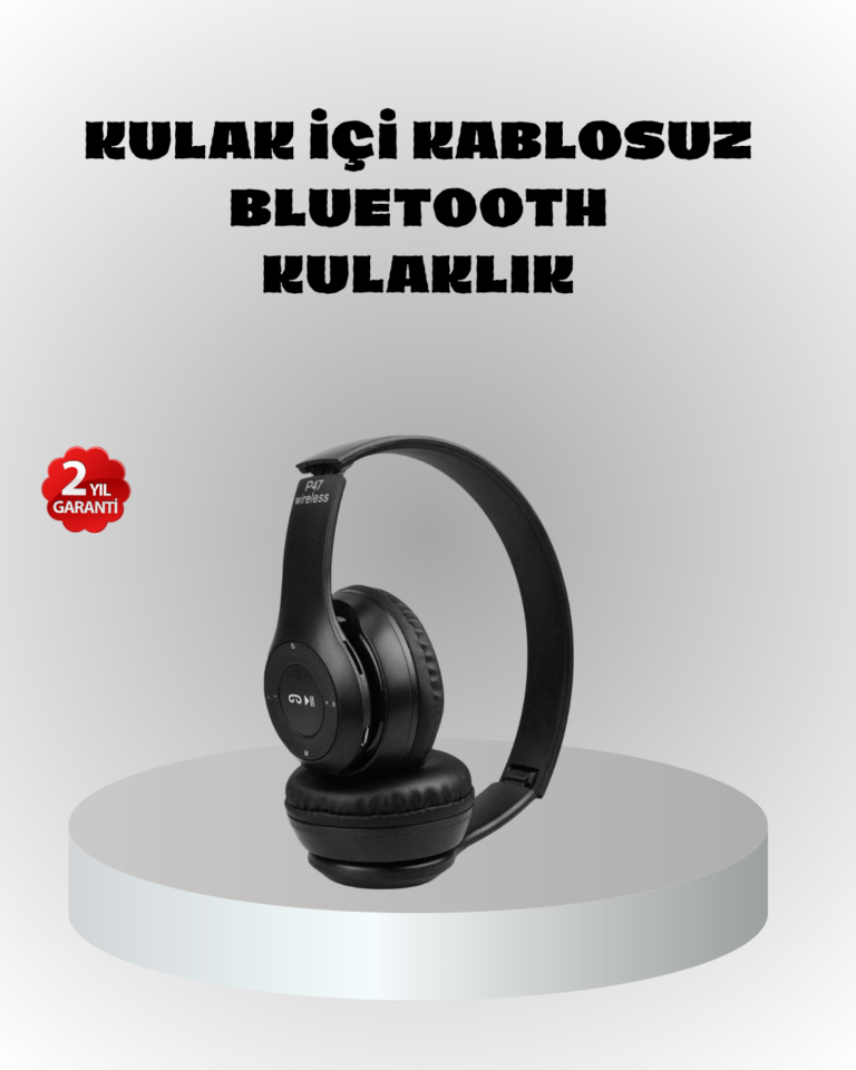 Kablosuz Bluetooth Kulaklık – TF Kart, AUX, Mikrofonlu, Suya Dayanıklı, 10m Menzil