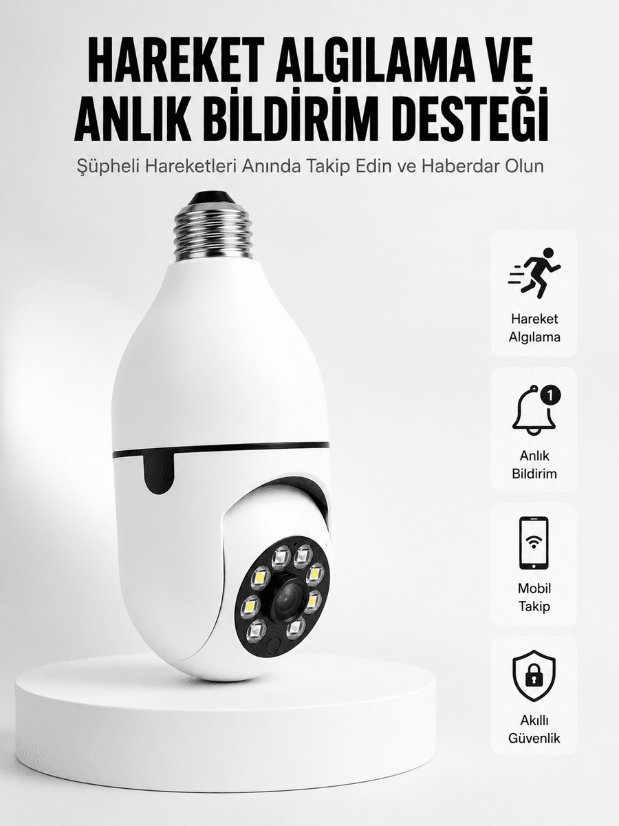 Hareket Algılamalı Kablosuz Akıllı Ev Güvenlik Kamerası Yeni Nesil