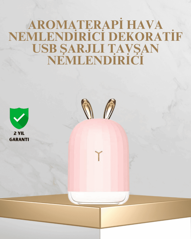 Tavşan Kulak Tasarımlı 200 ml USB Aroma Difüzör ve Hava Nemlendirici
