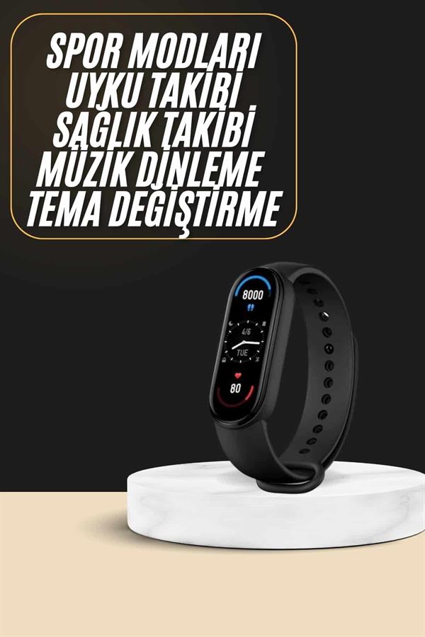 Akıllı Bileklik Android ve İOS Uyumlu Bildirim ve Çağrı Görme Spor Takibi