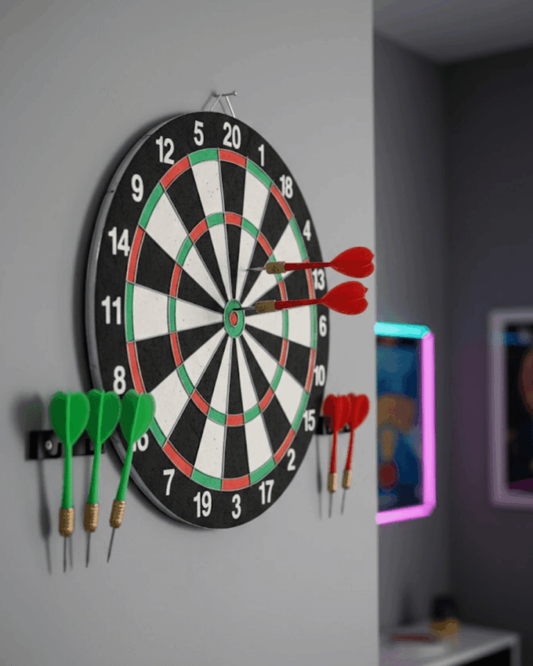 Şık Tasarımlı Dart Tahtası 12 İnç Dayanıklı Ahşap Gövde