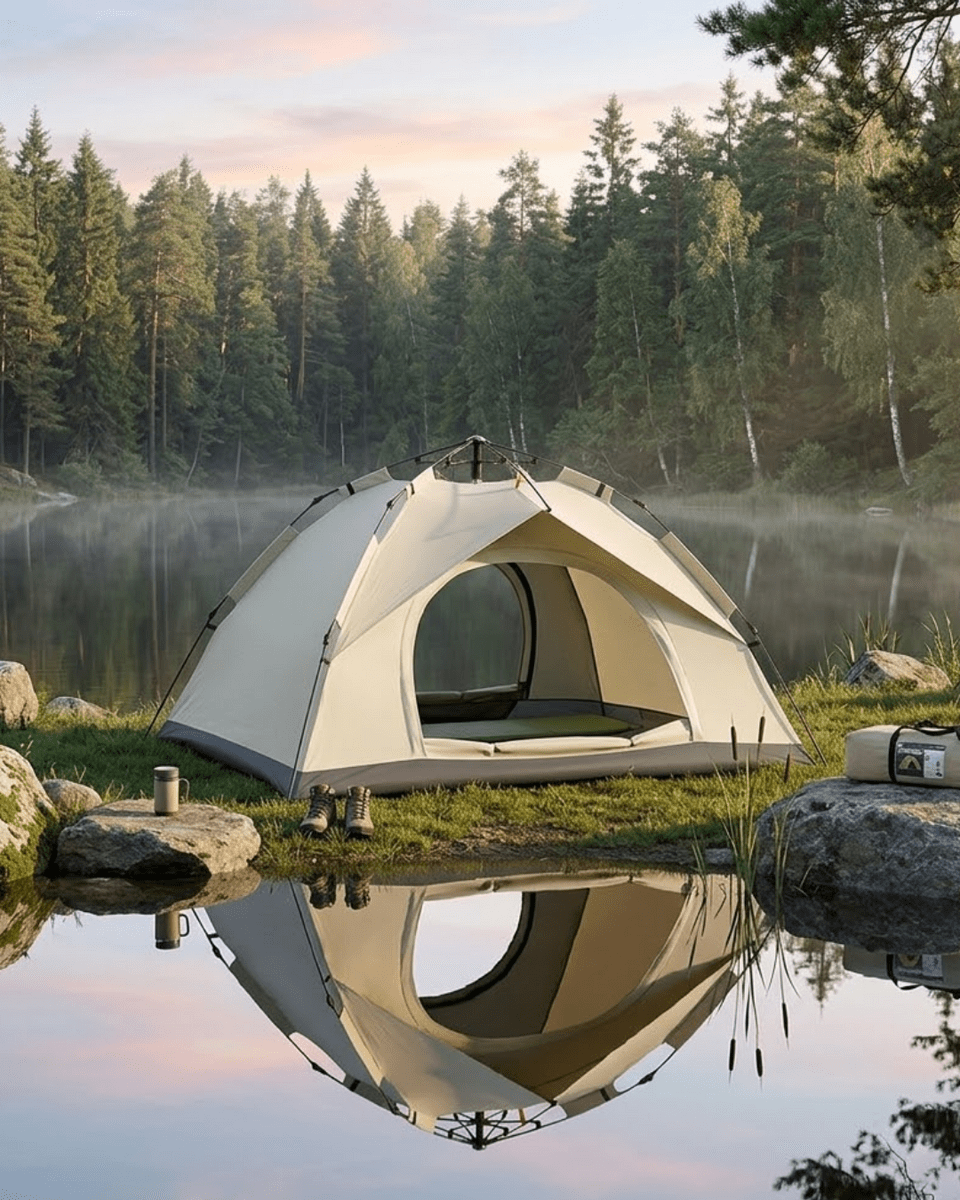 2 3 Kişilik Otomatik Kamp Çadırı Suya Dayanıklı Çift Astarlı Outdoor Çadır