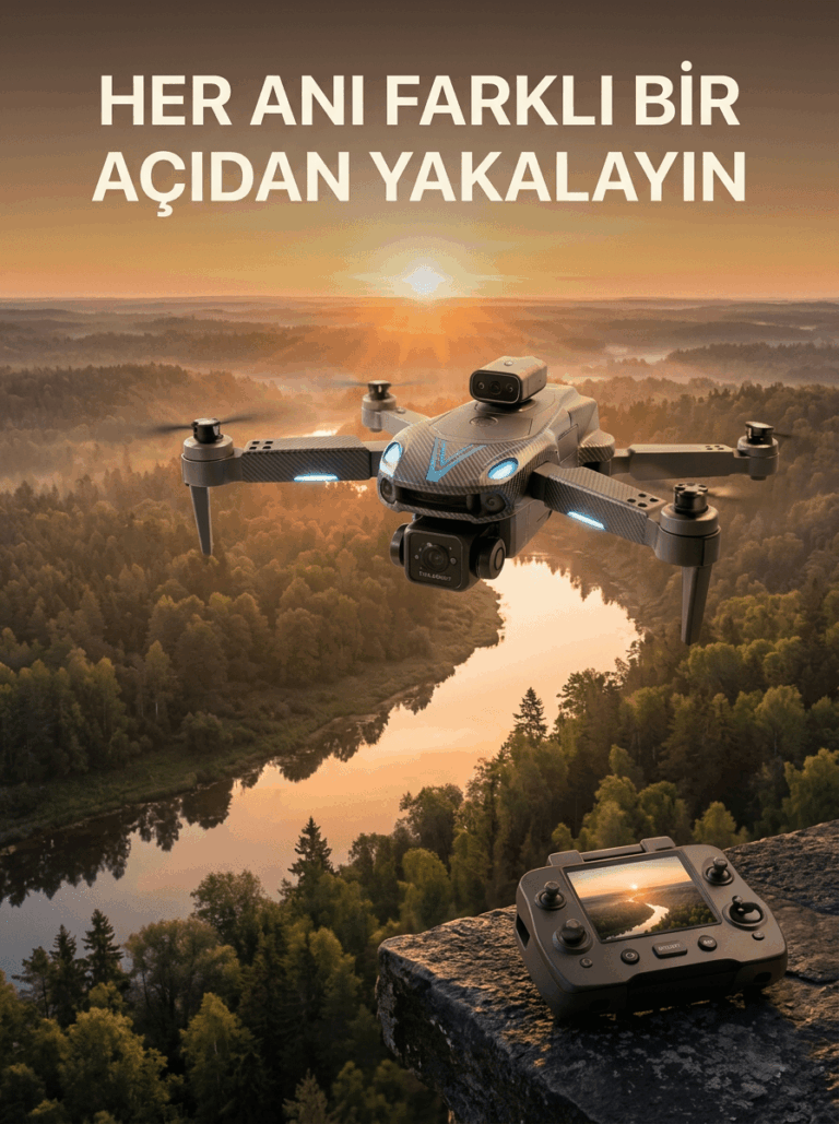 Ekranlı Kumandalı Çift Kameralı Drone ile Havadan Çekim