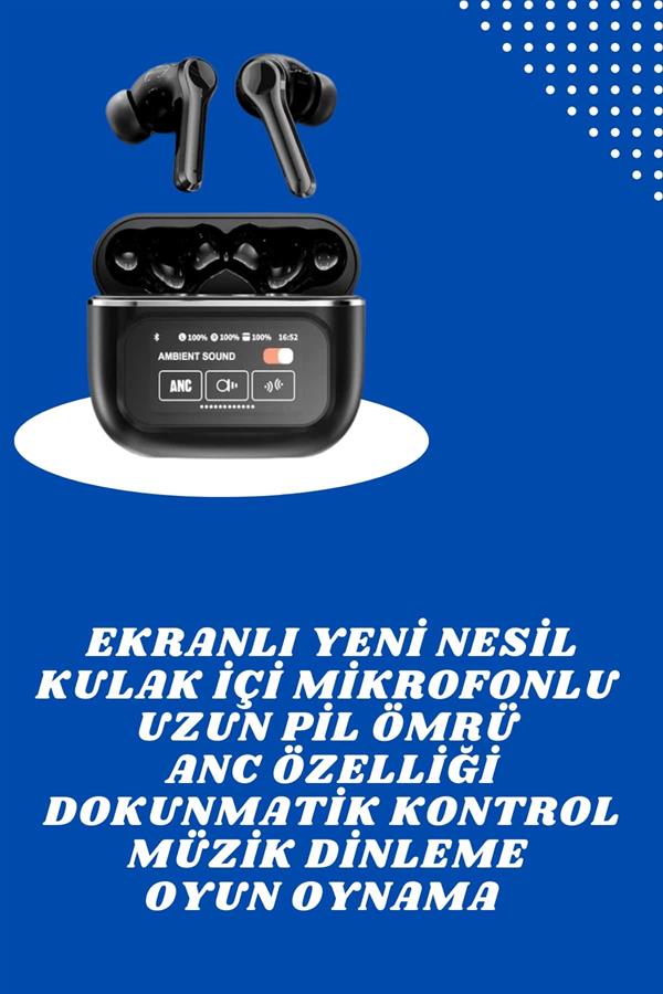 Ekranlı Yeni Nesil Pro Kulaklık ve Akıllı Saat Kampanyası Kulak İçi Mikrofonlu