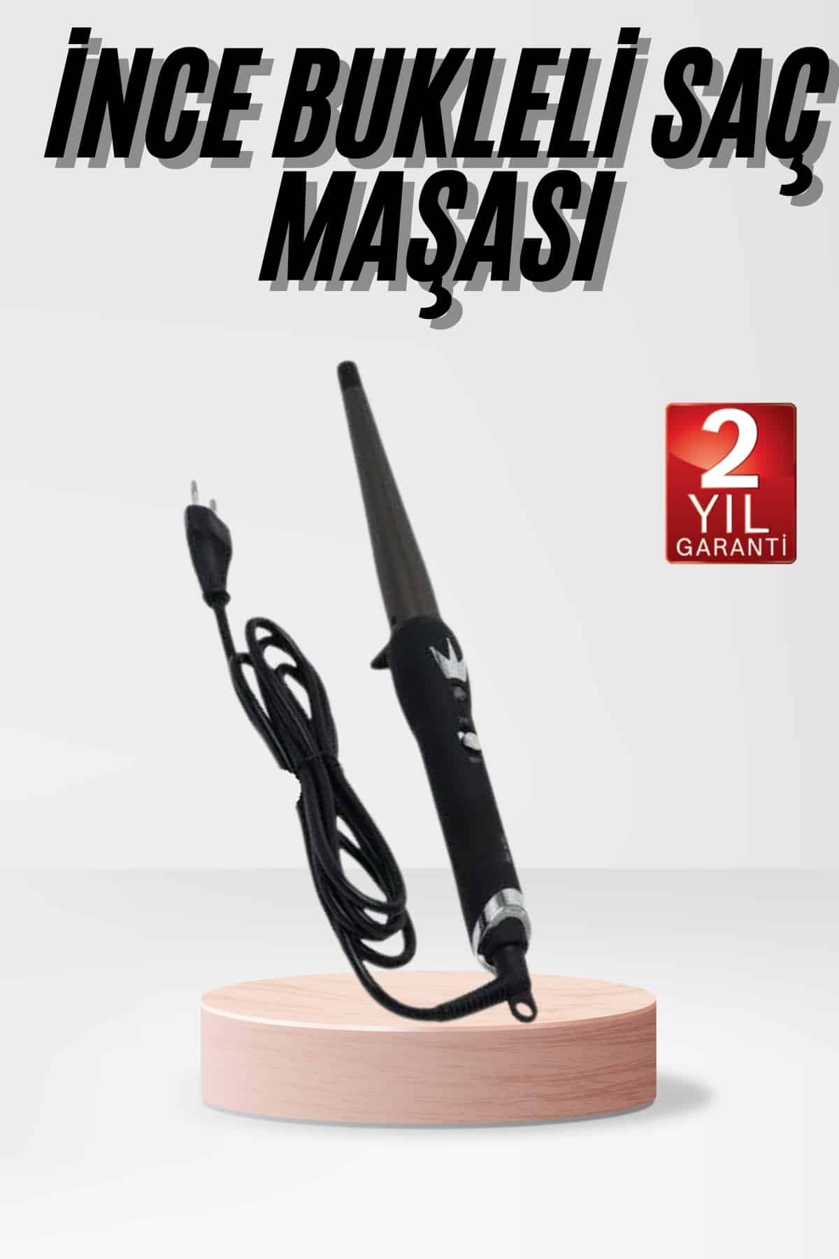 Isı Ayarlı 19MM Saç Maşası Belirgin Bukleler İnce Maşa Seramik Kaplama