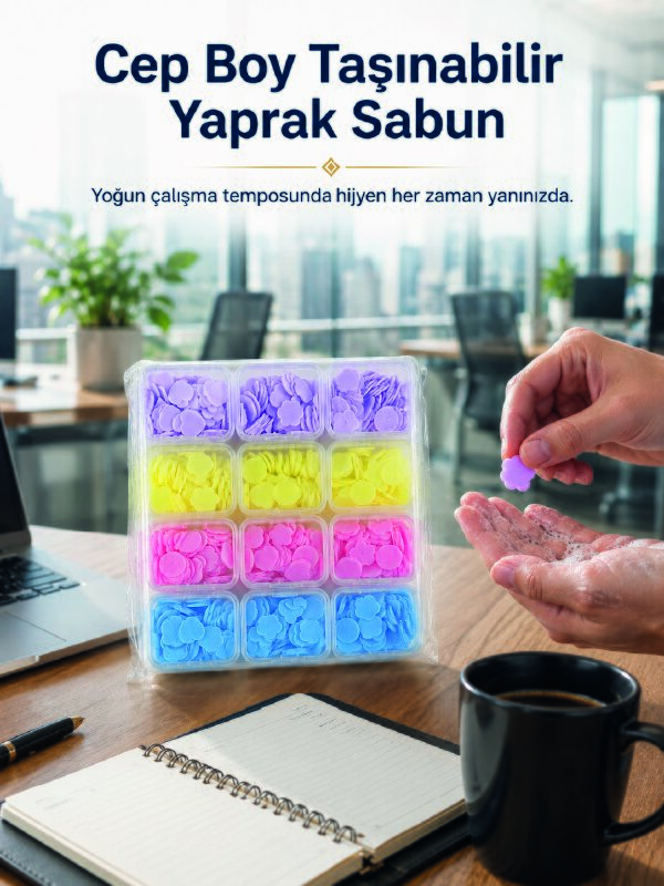 24 Adet Yaprak Sabun ile Pratik Hijyen