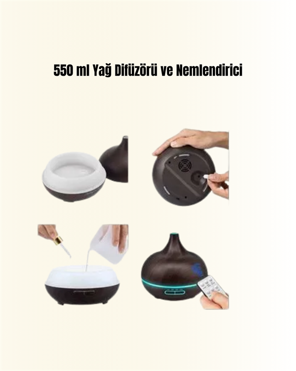 Zamanlayıcılı ve Otomatik Kapanmalı Aromaterapi Nemlendirici Difüzör