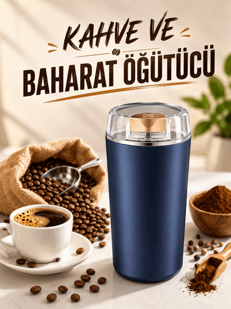 Otomatik Kahve ve Baharat Öğütücü Kolay Ve Taşınabilir Paslanmaz Çelik