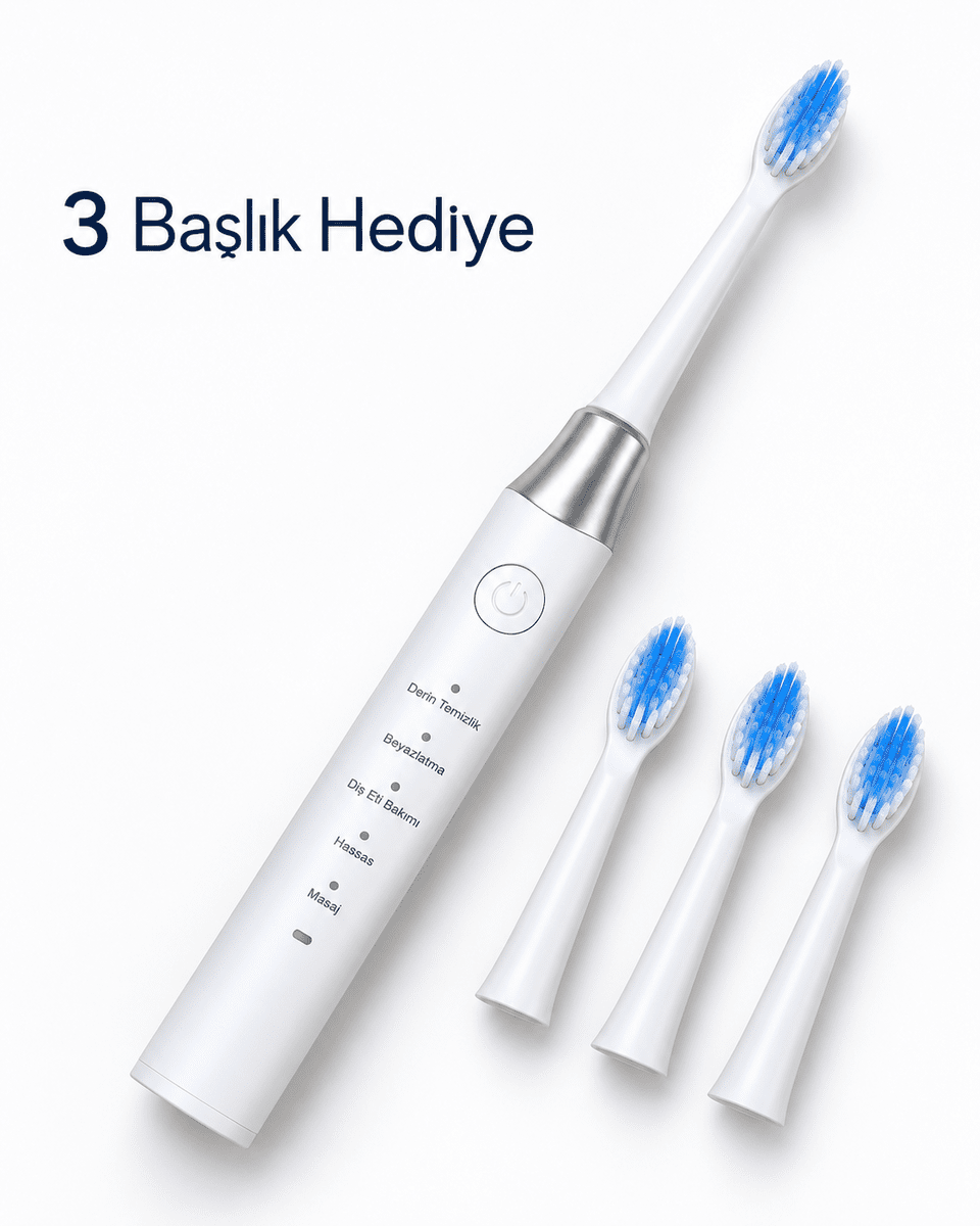 Elektrikli Diş Fırçası 3 Yedek Başlıklı