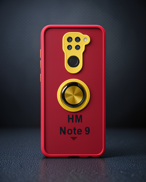 Xiaomi Redmi Note 9 Kılıf Montreal Yüzüklü Silikon Kapak - Sarı