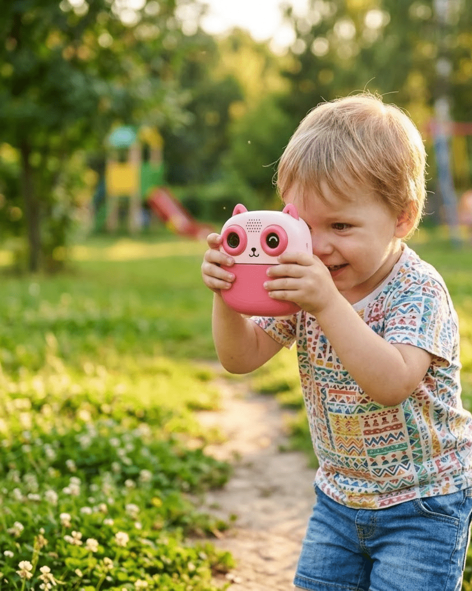 Çocuklar İçin Anında Baskılı Kamera 6 Renk Kalem 5 Rulo Kağıt Hediyeli Eğitici Eğlenceli Fotoğraf Makinesi