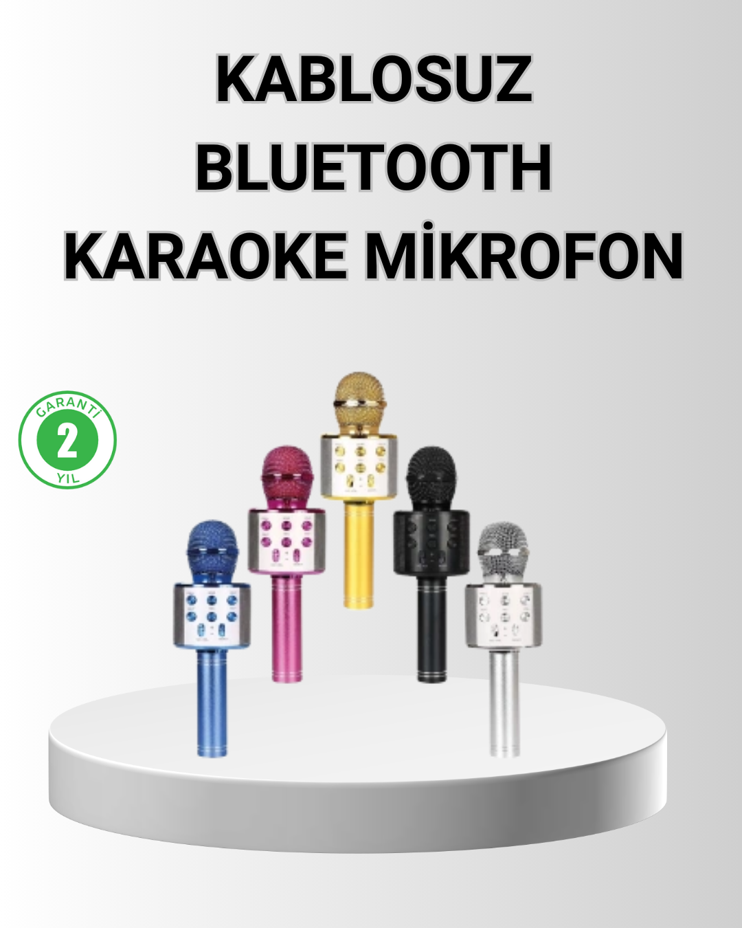 Bluetooth Karaoke Mikrofon – Yüksek Ses Kalitesi, Yankı Efektli, Uzun Ömürlü Pil