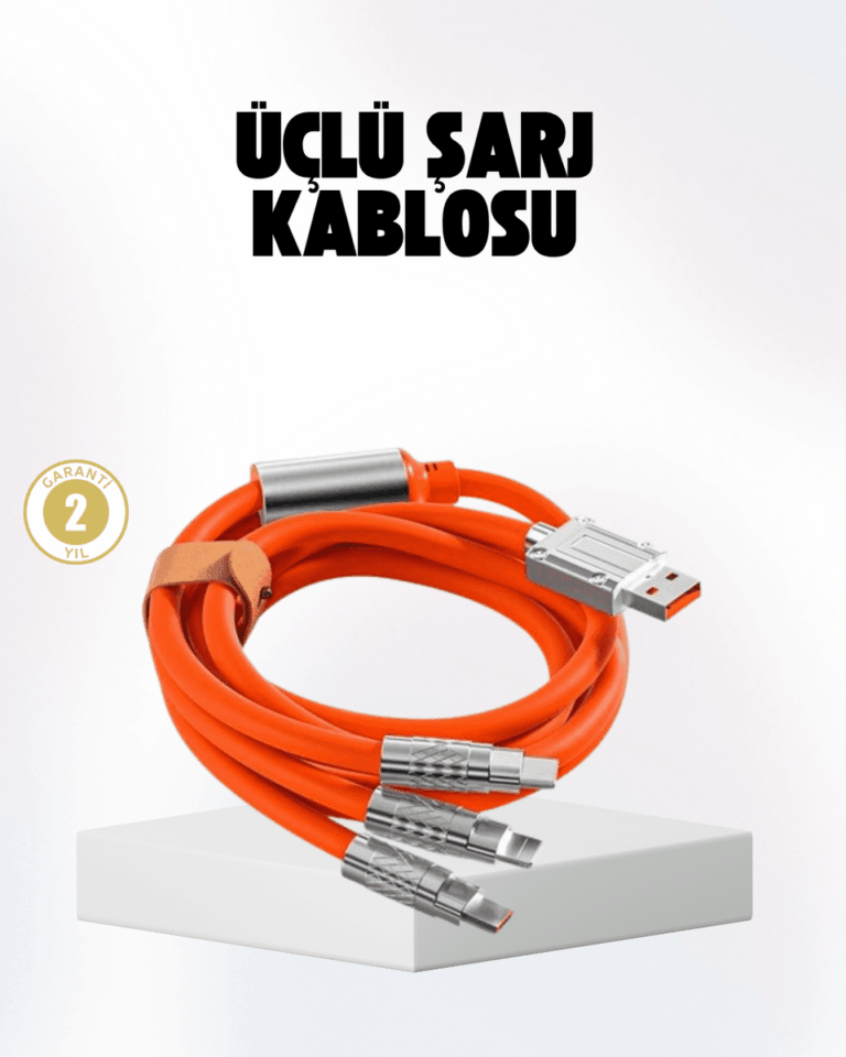 Hızlı Şarj Uyumlu Şarj Kablosu – Esnek Yapı, Güçlü Bağlantı, Yüksek Performans