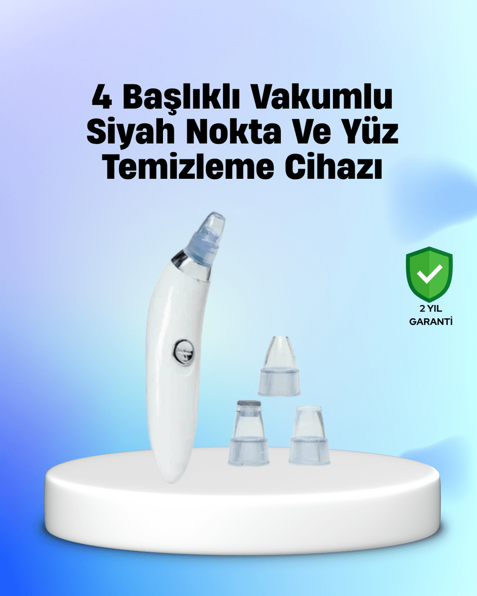 Vakum Teknolojili Siyah Nokta Temizleyici Cihaz – 4 Farklı Başlık ve Derinlemesine Gözenek Temizliği