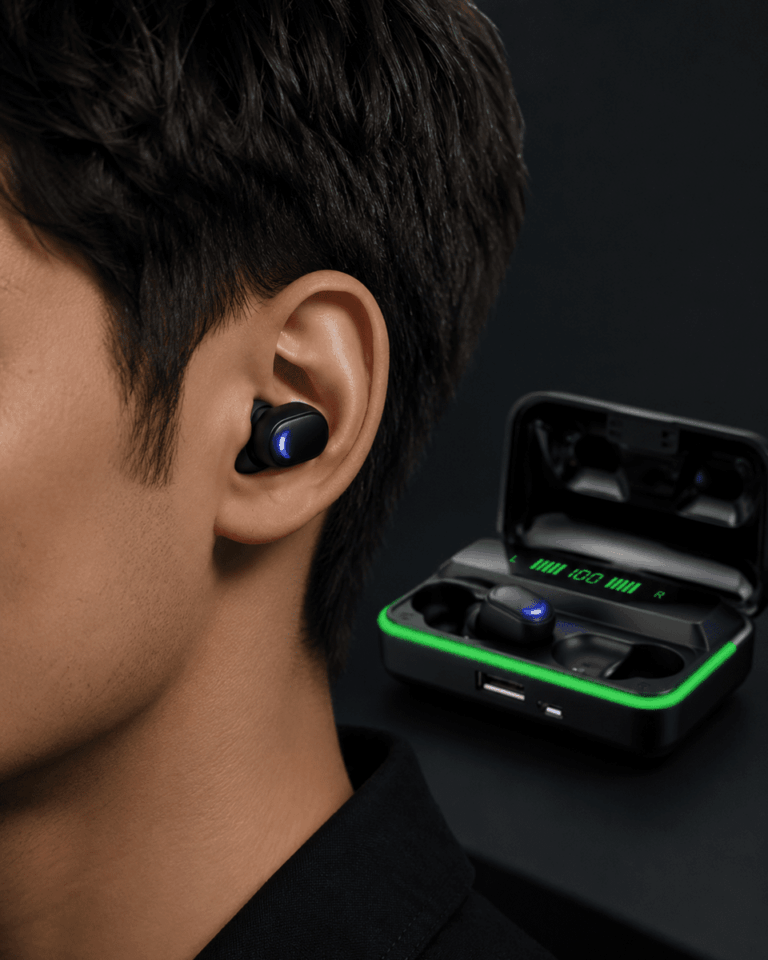 Bluetooth 5.1 Oyuncu Kulaklığı LED Ekranlı Powerbank Kulaklık