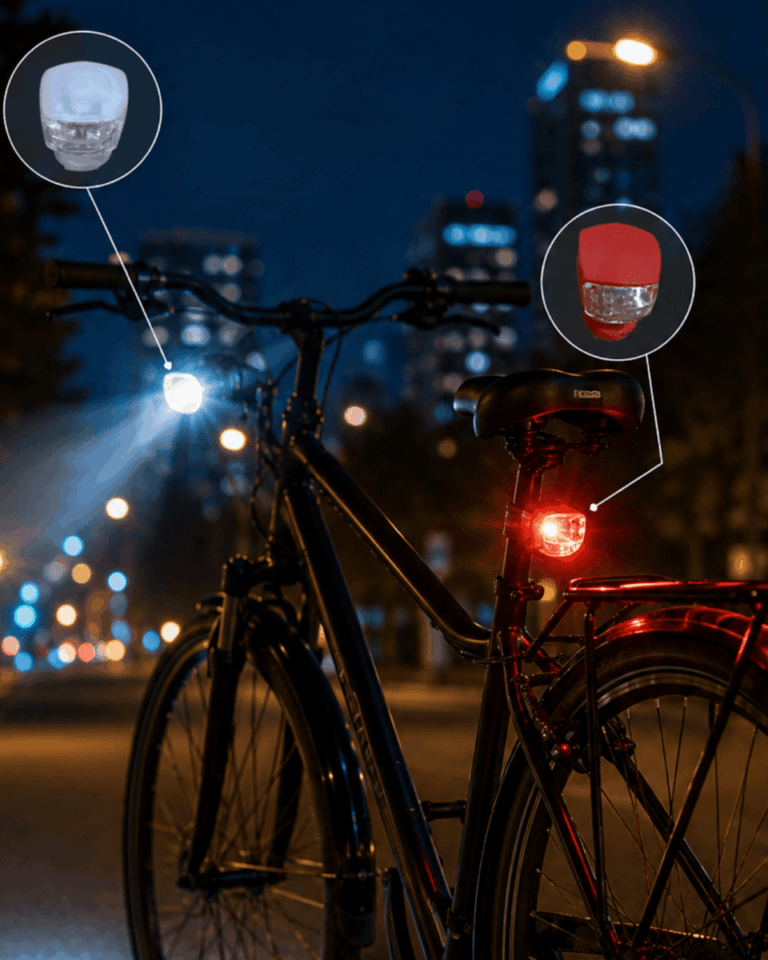 LED Bisiklet Işığı 2li Set Kırmızı Beyaz Çakar Lamba Seti