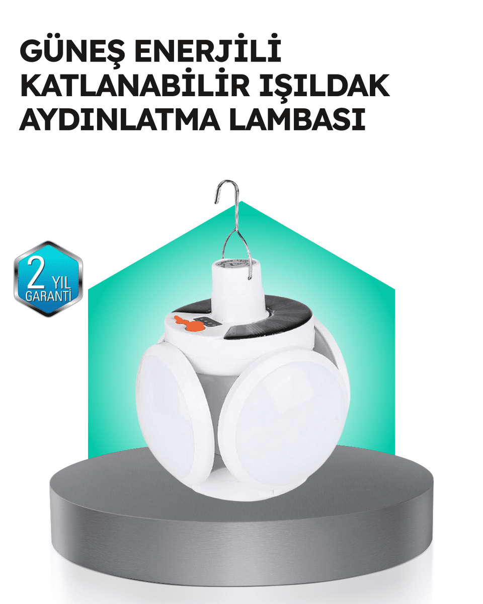 Pratik Katlanabilir Solar LED Aydınlatma Lambası