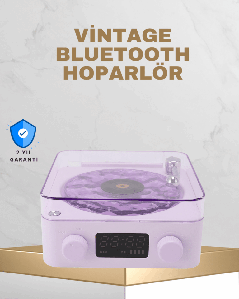 Retro Pikap Tasarımlı Bluetooth Hoparlör – Projektörlü Şarjlı Lamba