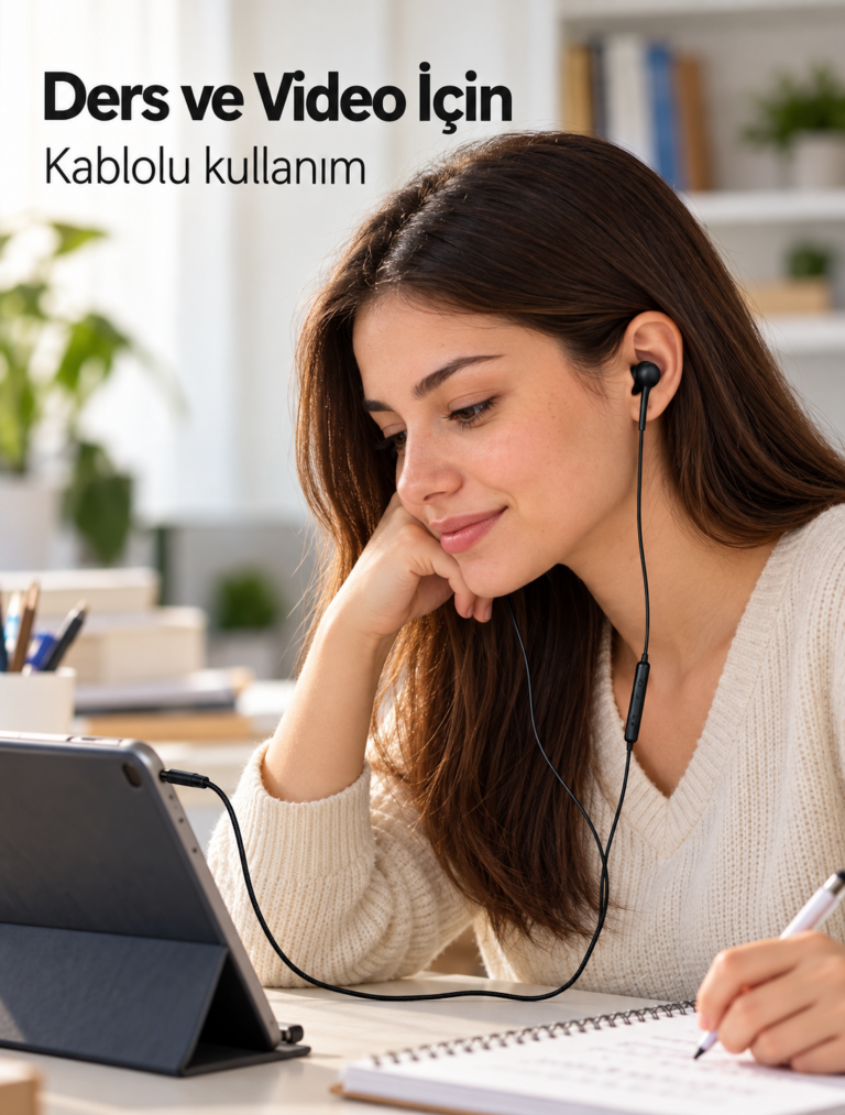 Müzik ve Görüşme İçin Mikrofonlu Siyah Kulaklık