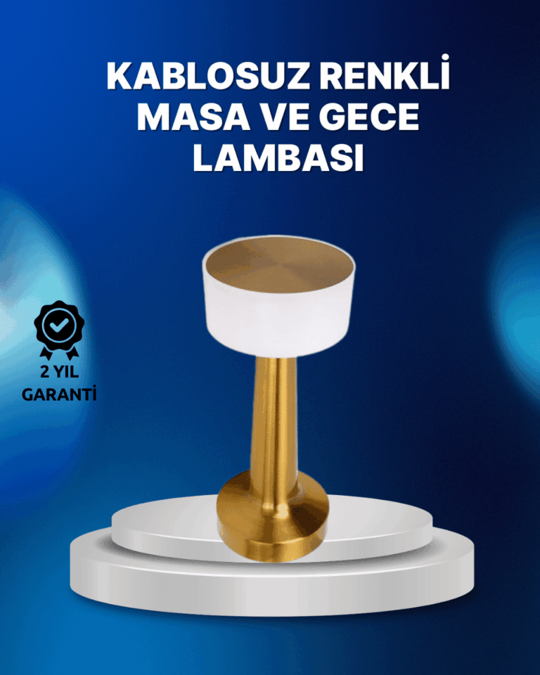 Kablosuz Dokunmatik Masa Lambası – Şık Modern Metal Gövde, USB Şarjlı