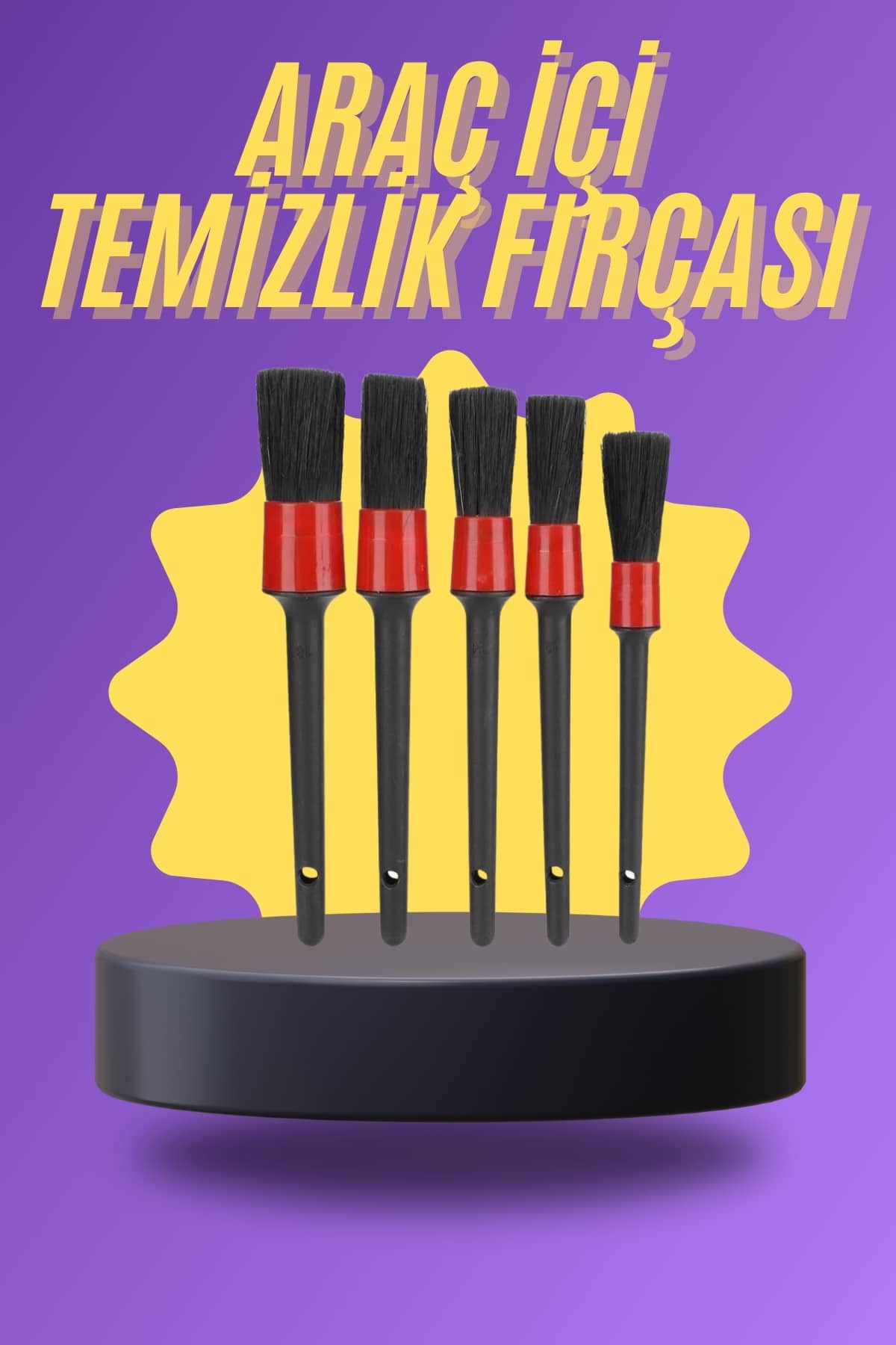 5 Parça Araç İçi Temizlik Fırçası Araç İçi-Dışı Temizleme Fırça Seti