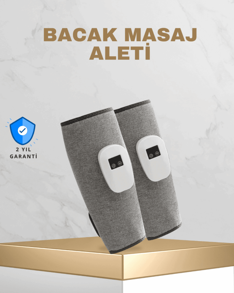 Taşınabilir Şarjlı Baldır Masaj Aleti – 3 Kademeli Isı ve Basınç Ayarı, Titreşim Fonksiyonlu
